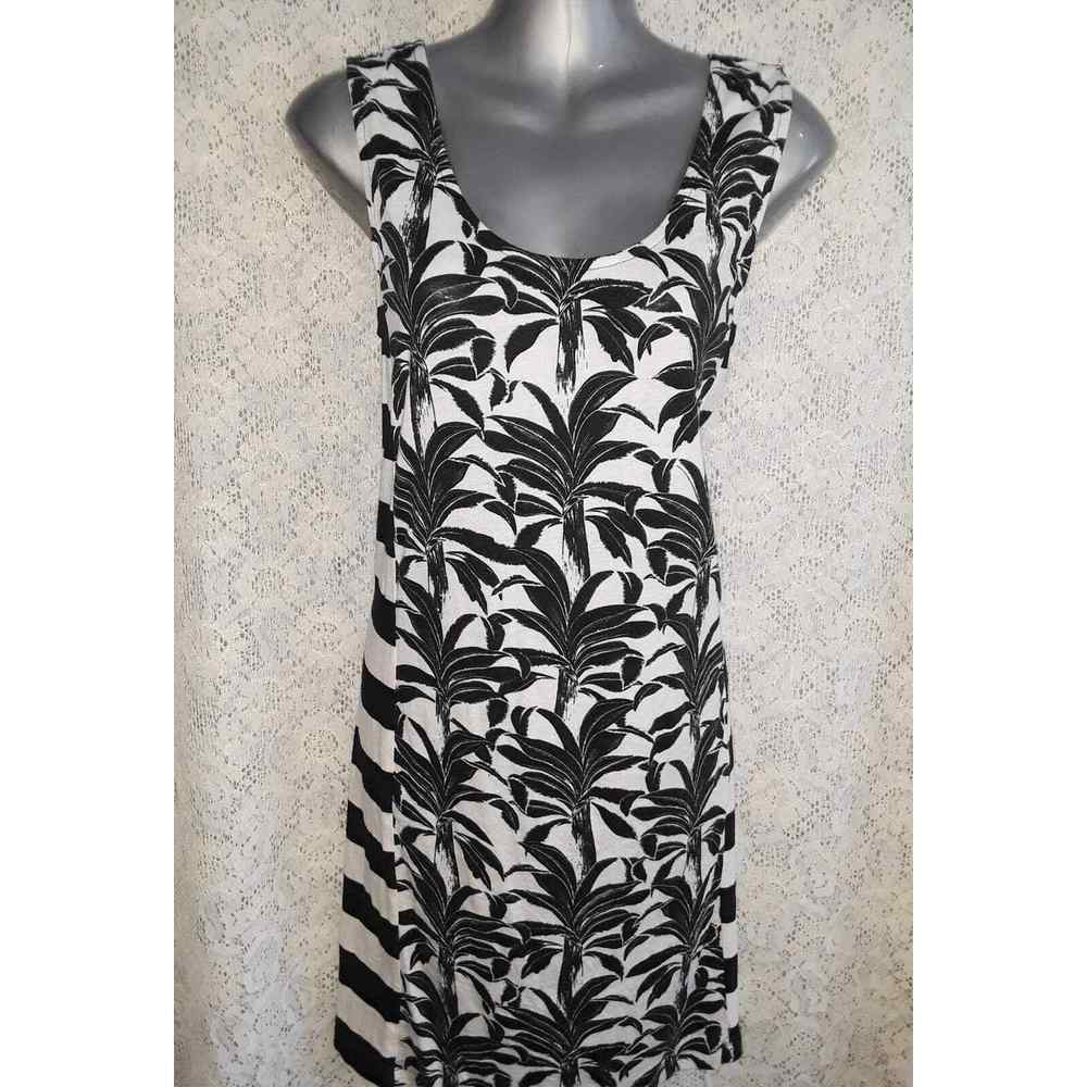 See By Chloe Sz 8 Dress Black  and White Palm Tree Shift EUC